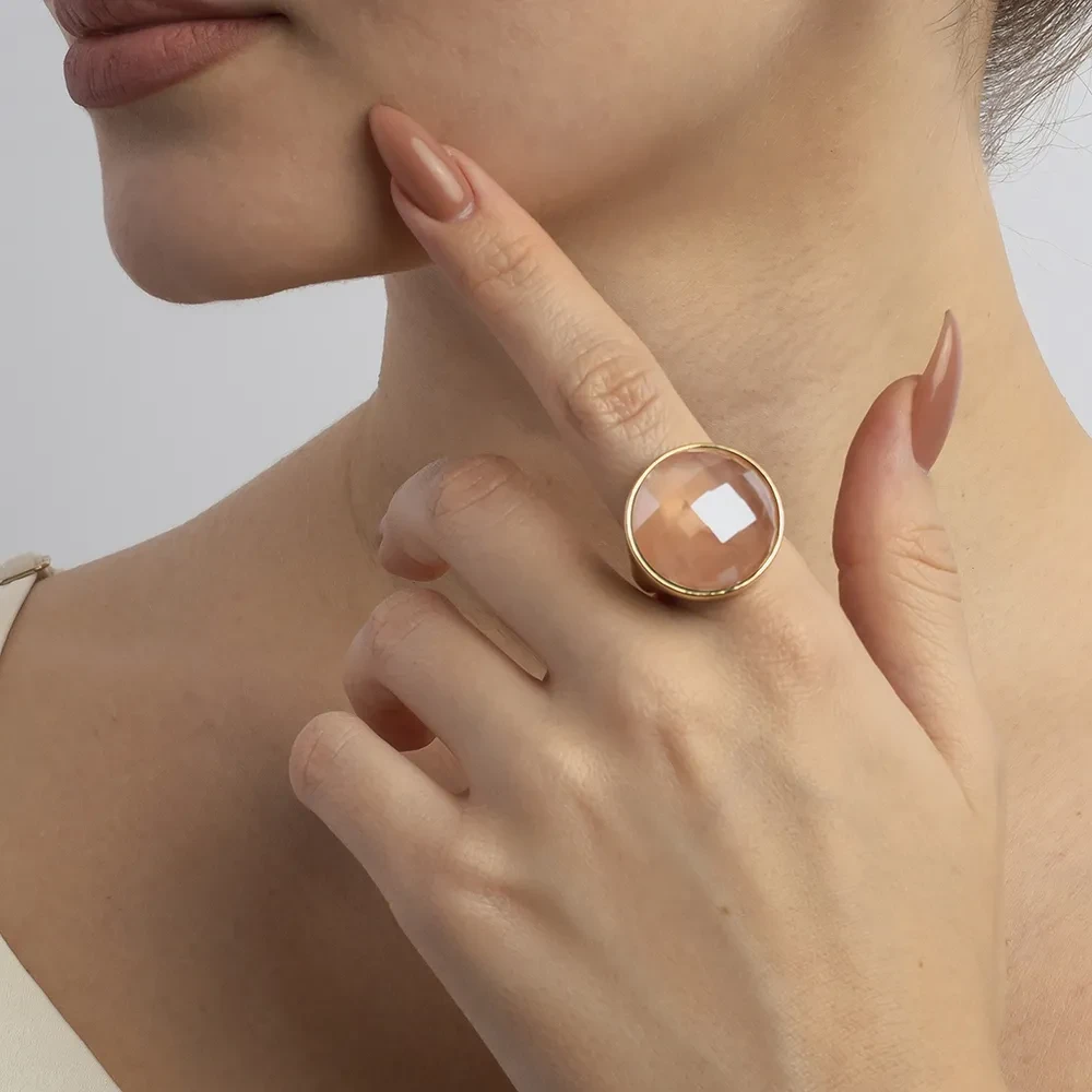 Кольцо Possebon quartz rose 18.5 мм K1155.9/18.5 R/G