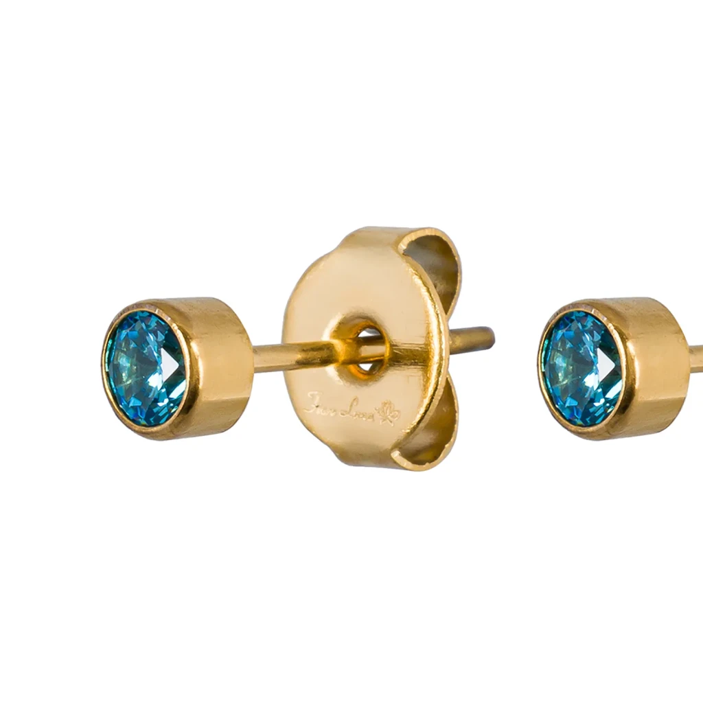 Пусеты Cubic zirconia Aquamarine Fiore Luna SWE0128 A G