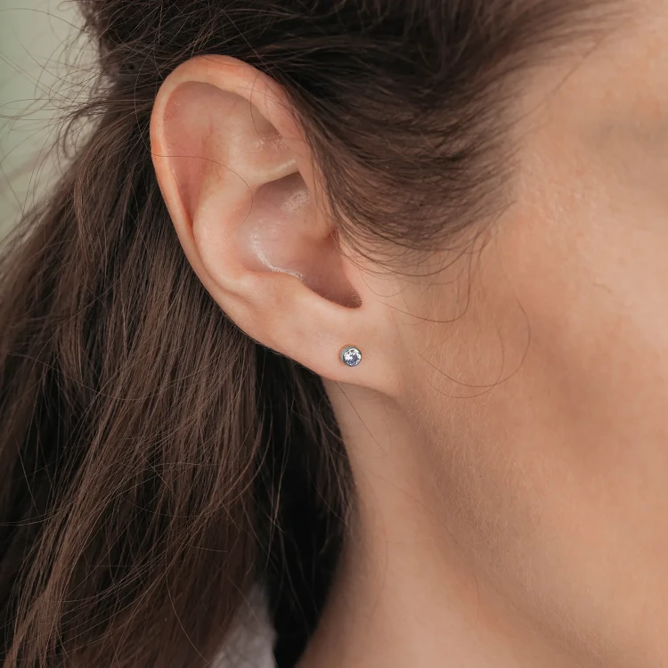 Пусеты Cubic zirconia Ske Blue Fiore Luna SWE0128 SB S