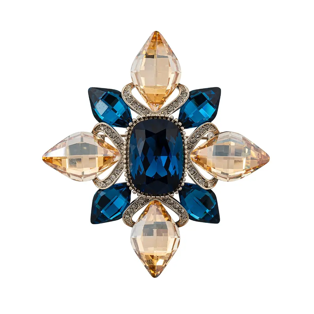Брошь Icon crystal blue BR14908 BL/S Fiore Luna