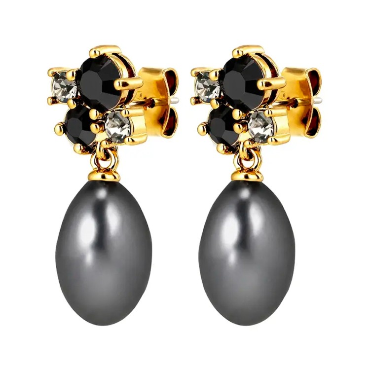 Серьги Dyrberg Kern PETUN SG BLACK - GREY PEARL 490225