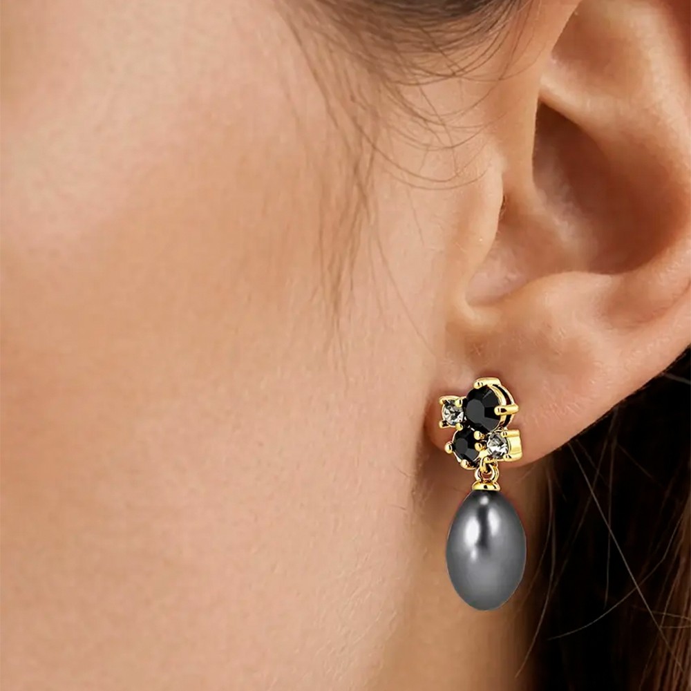 Серьги Dyrberg Kern PETUN SG BLACK - GREY PEARL 490225