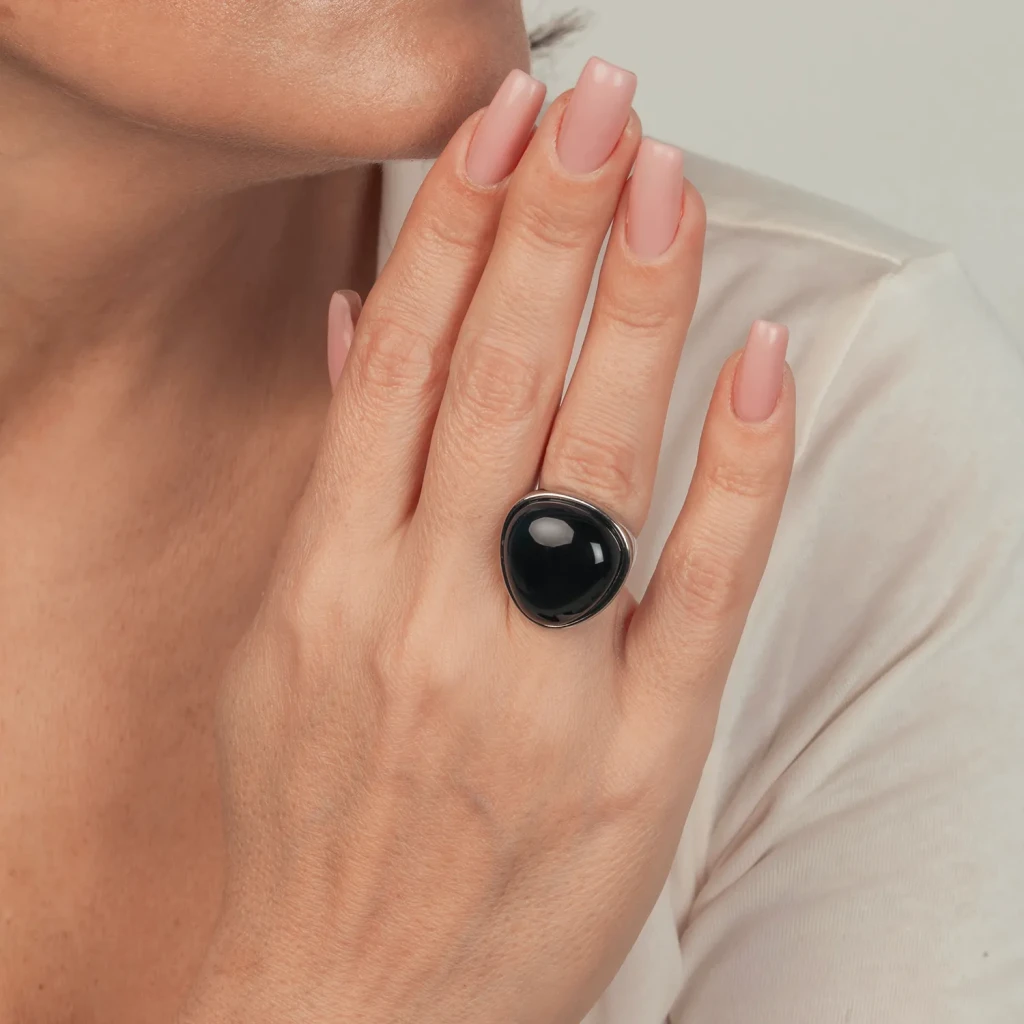 Кольцо Possebon Agata Preto K0916.4 14 S