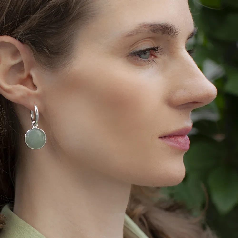 Серьги Fiore Luna GREEN AVENTURINE LE1119 G/S