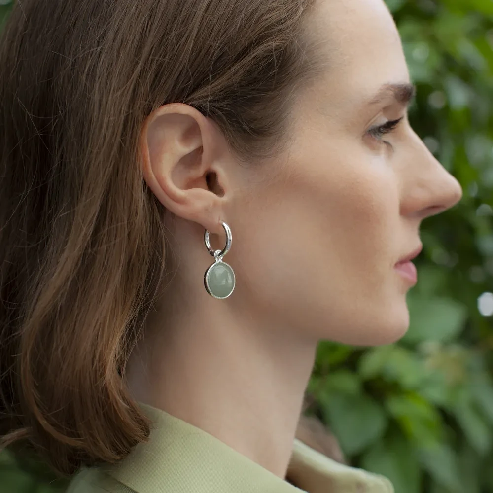 Серьги Fiore Luna GREEN AVENTURINE LE1119 G/S