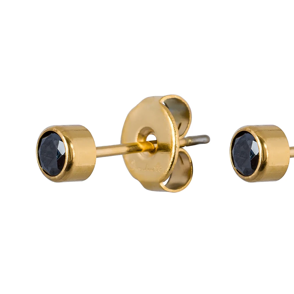 Пусеты Cubic zirconia Black Fiore Luna SWE0128 BL G