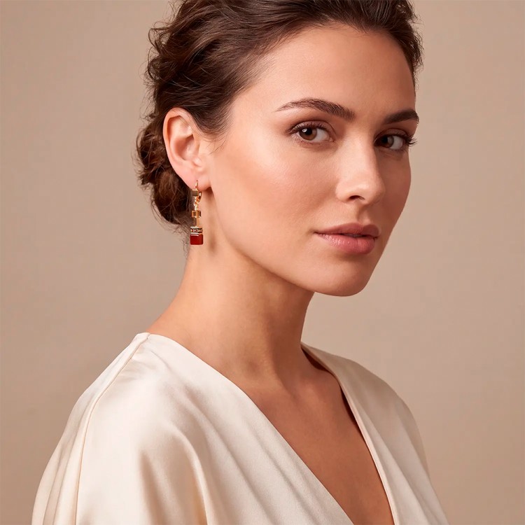 Серьги Coeur de Lion Brown-Red 4905/20-1103