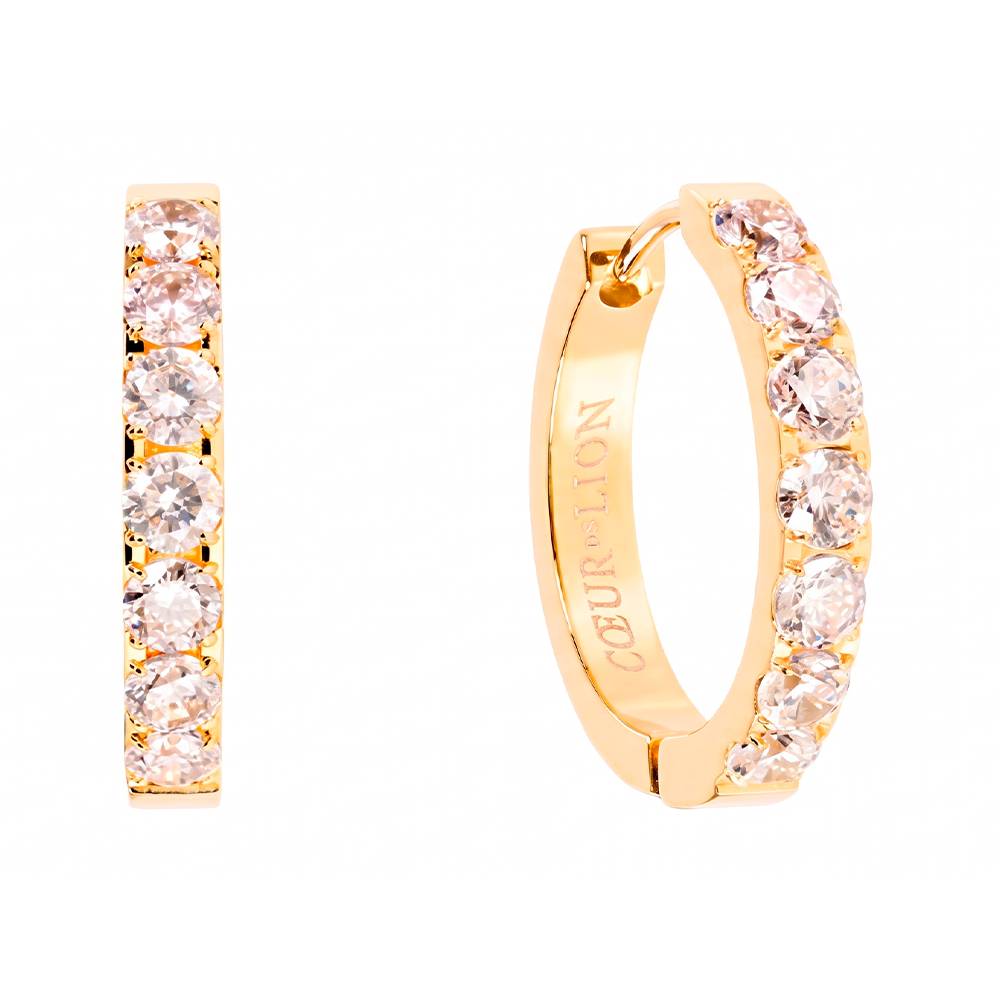 Серьги Coeur de Lion Hoop 20мм Crystal-Gold 0145/23-1816