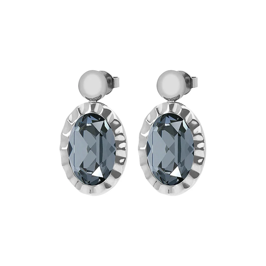 Серьги Qudo TIVOLA UNICA big (S/P) Silver night 2,65cm 332114