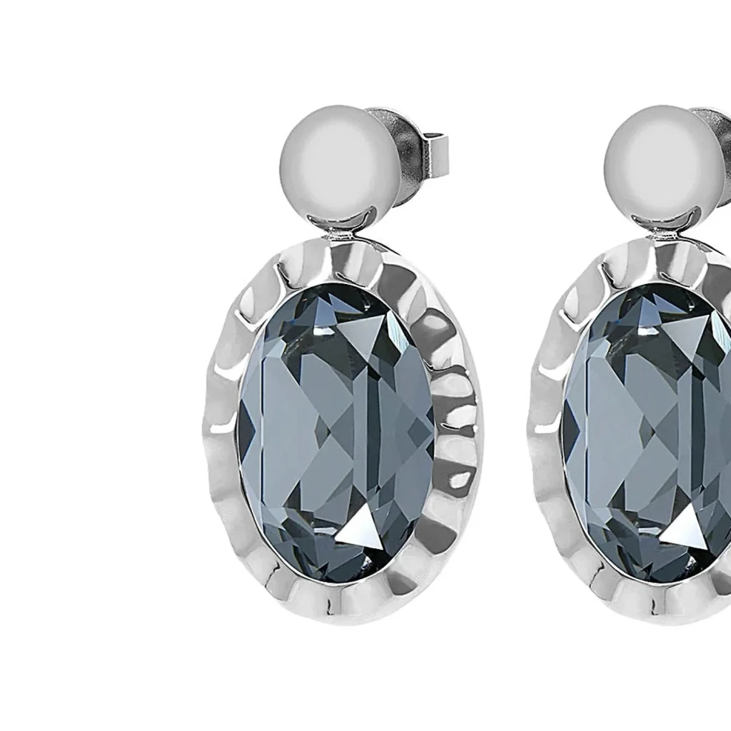 Серьги Qudo TIVOLA UNICA big (S/P) Silver night 2,65cm 332114