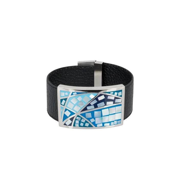 Браслет Fiore Luna на кожаном черном ремешке CB01156-7 BL/S