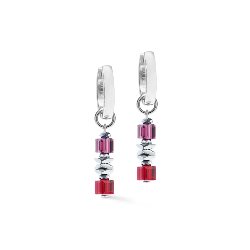 Серьги Coeur de Lion Red-Silver 3044/21-0317