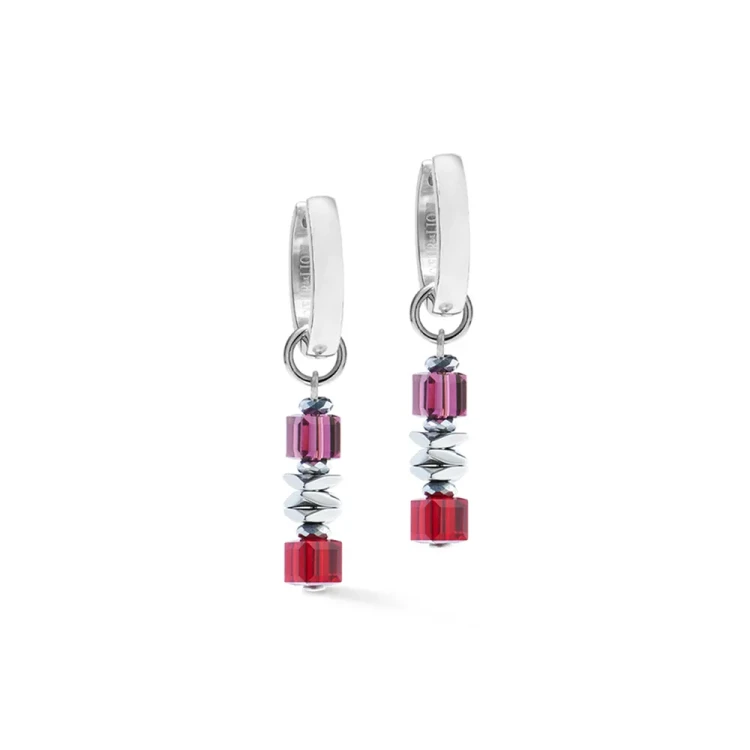 Серьги Coeur de Lion Red-Silver 3044/21-0317