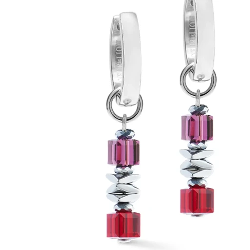 Серьги Coeur de Lion Red-Silver 3044/21-0317