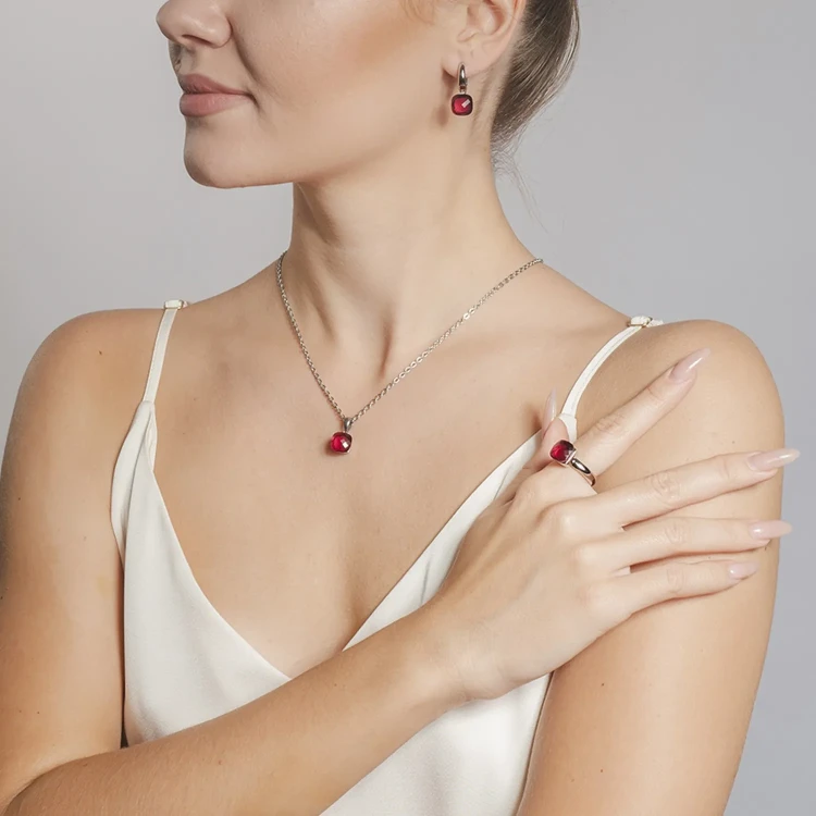 Кольцо Qudo Firenze light fuchsia 18 мм 611753 R/S