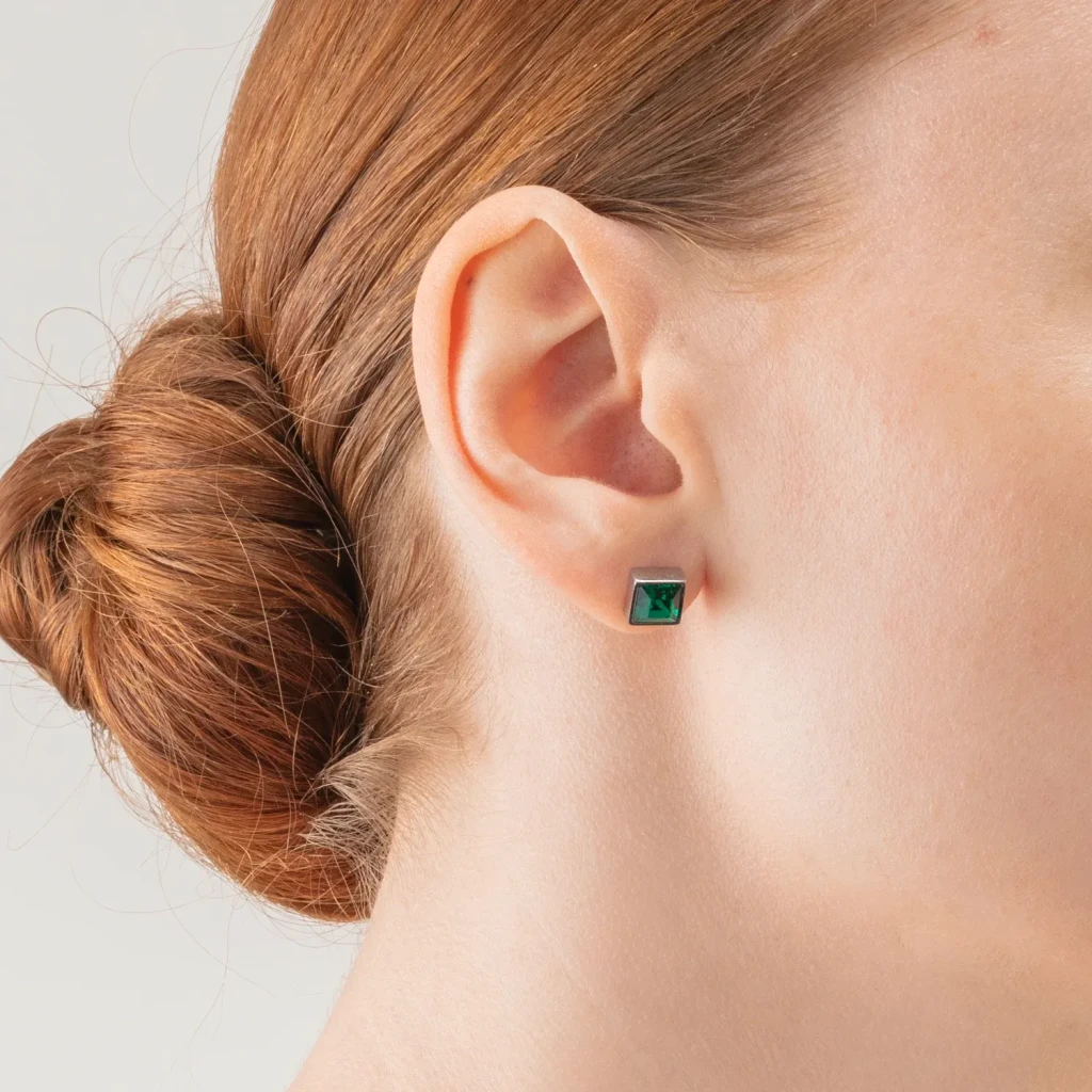 Пусеты Coeur de Lion Dark green-silver 0500/21-0548