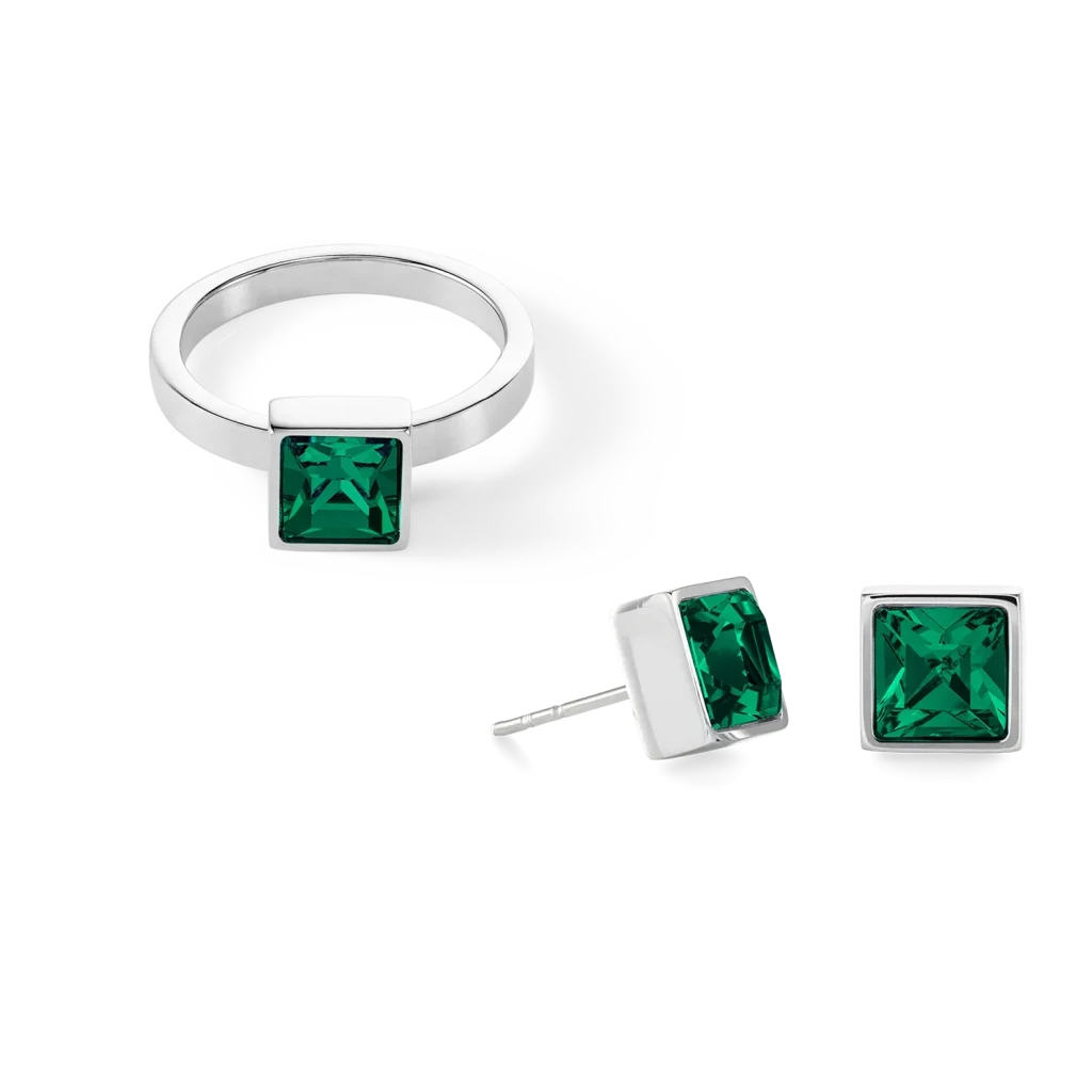 Пусеты Coeur de Lion Dark green-silver 0500/21-0548