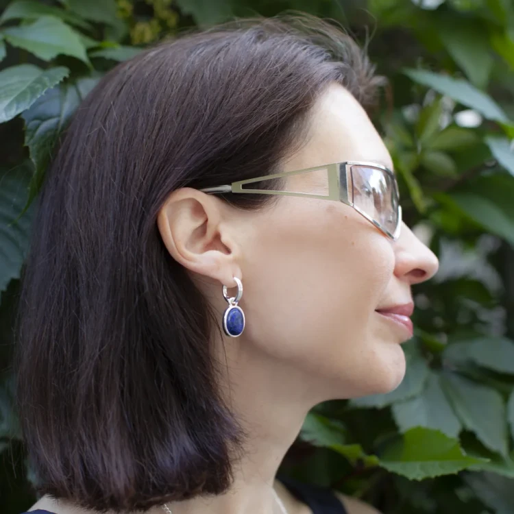 Серьги Fiore Luna NATURAL LAPIS LE1200 BL/S