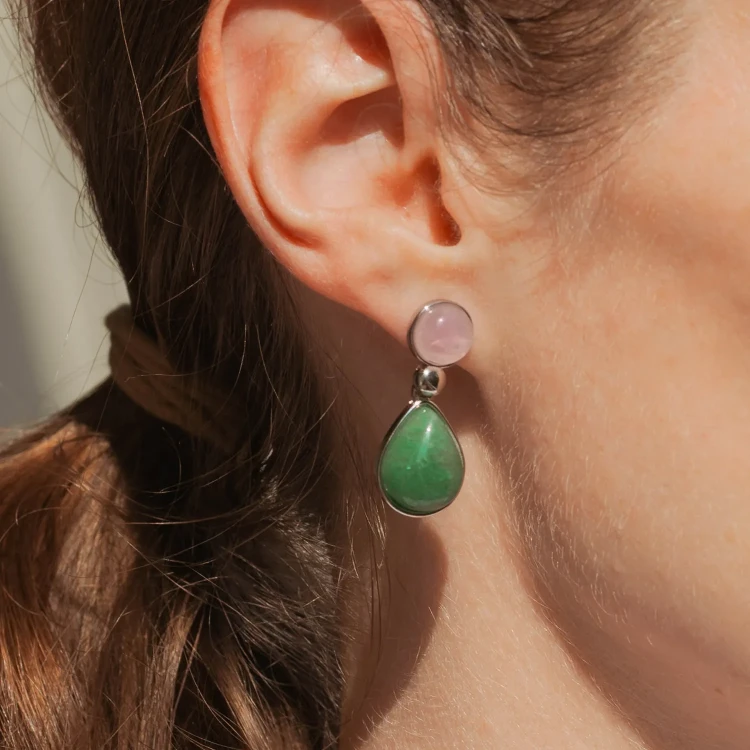 Серьги Possebon Q. Rose, Q. Verde A0738.7.17 S