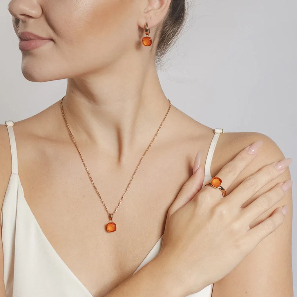 Кольцо Qudo Firenze orange glow 17.2 мм 611944 BR/RG