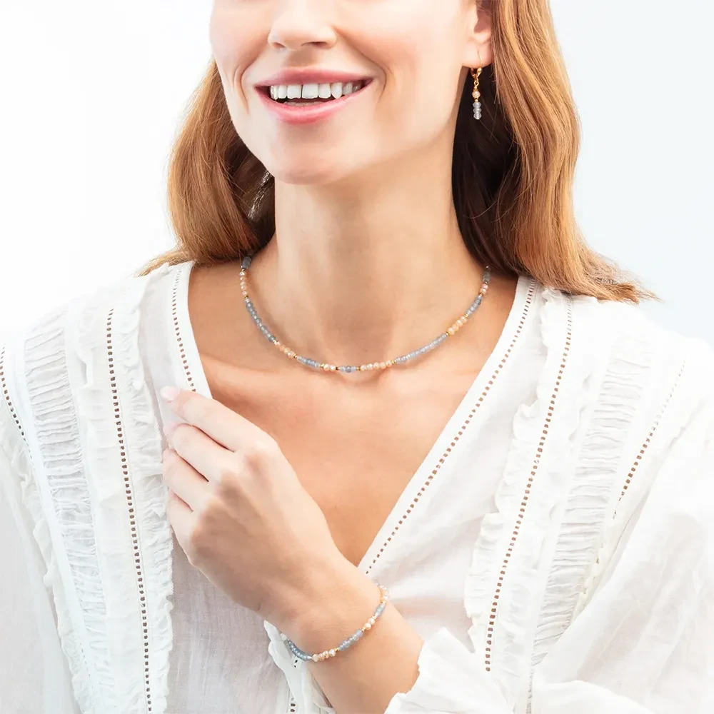 Серьги Coeur de Lion Light Blue-Beige 2043/20-0738