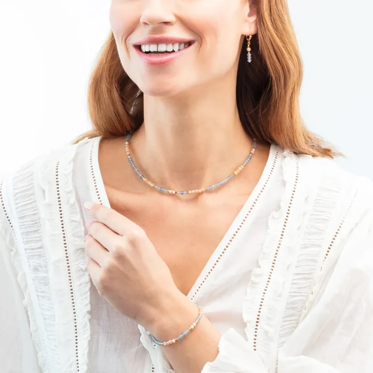 Серьги Coeur de Lion Light Blue-Beige 2043/20-0738