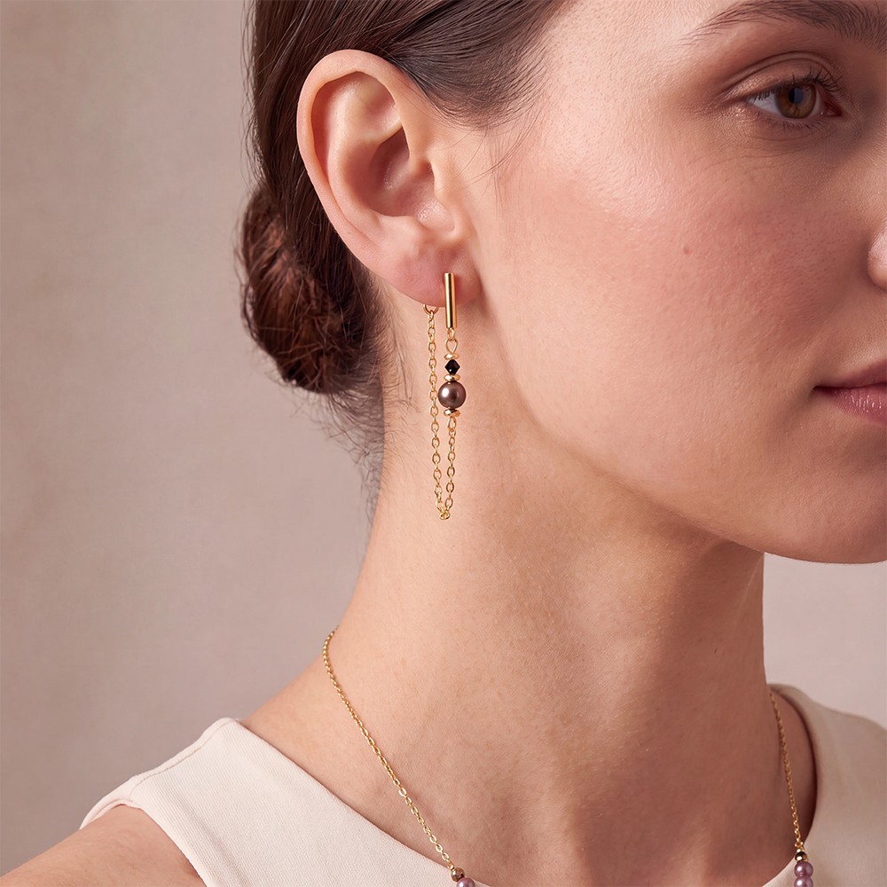 Серьги Coeur de Lion Brown-Gold 3033/21-1116