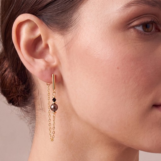 Серьги Coeur de Lion Brown-Gold 3033/21-1116