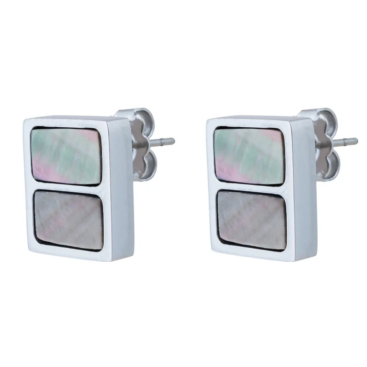 Серьги Fiore Luna Пирамида SHELL AE02788-9 BW/S