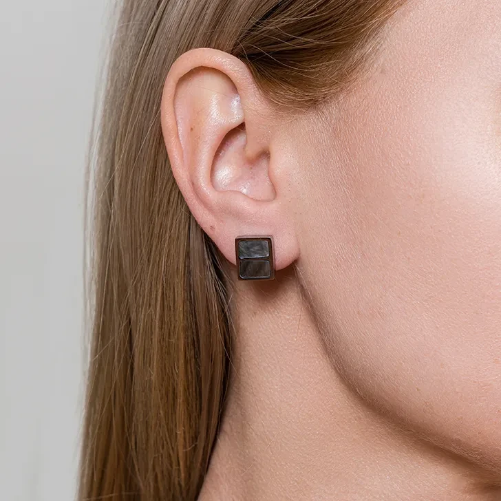 Серьги Fiore Luna Пирамида SHELL AE02788-9 BW/S