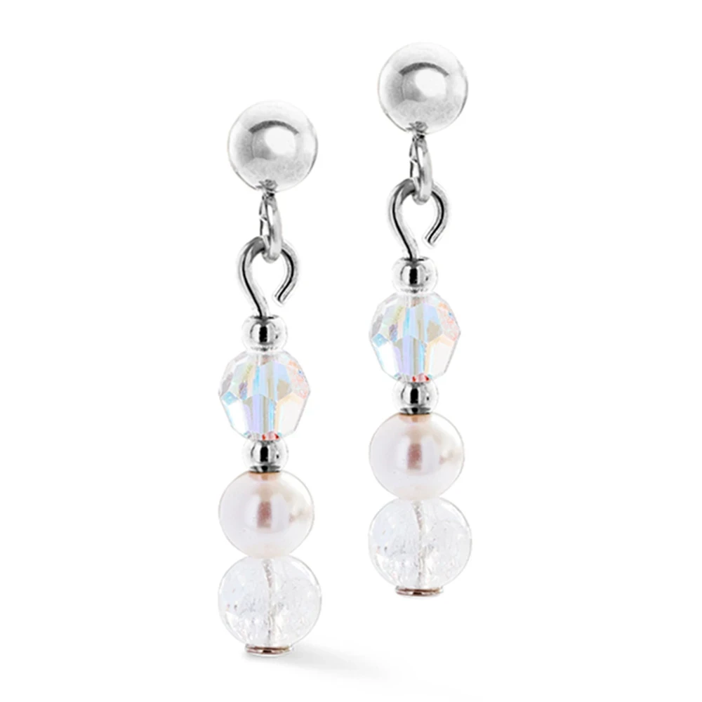 Серьги Coeur de Lion White-Silver 4245/21-1417