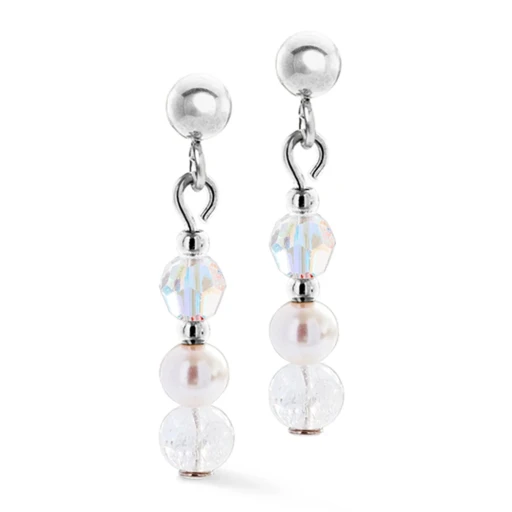 Серьги Coeur de Lion White-Silver 4245/21-1417