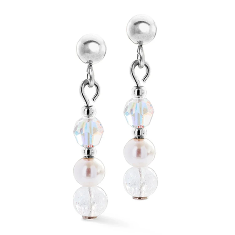 Серьги Coeur de Lion White-Silver 4245/21-1417