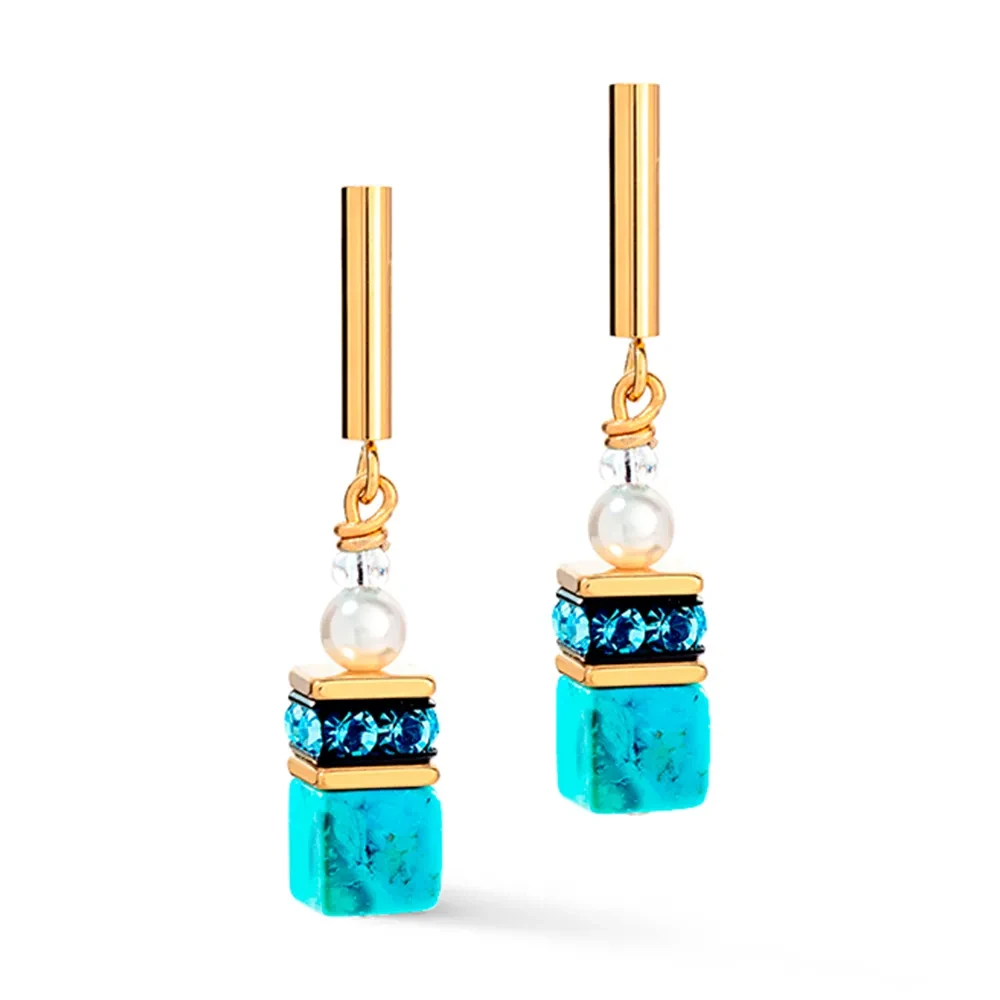 Серьги Coeur de Lion Turquoise-Gold 5086/21-0616