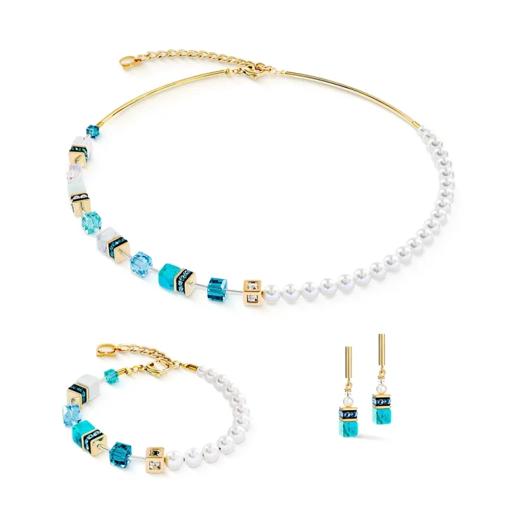 Серьги Coeur de Lion Turquoise-Gold 5086/21-0616
