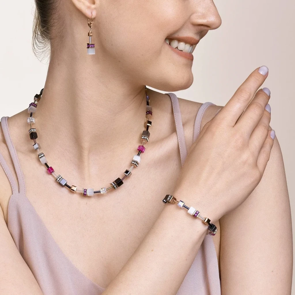 Колье Coeur de Lion White&Pink Rose Gold 4013/10-0400
