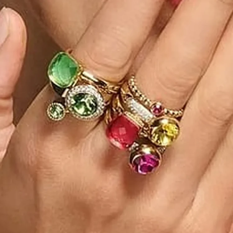 Кольцо Qudo FIRENZE 18.5 (G) Peridot 107001/40-4516 18.5