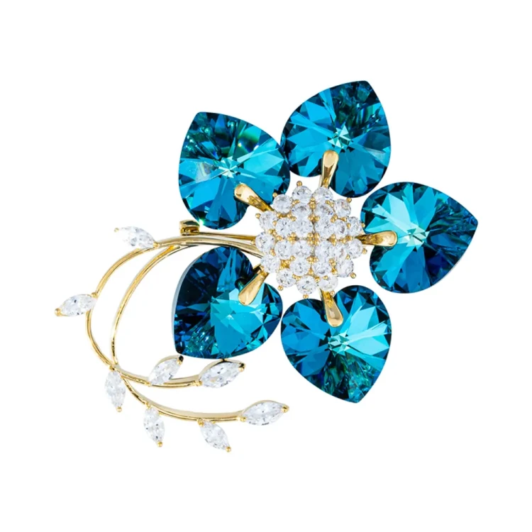 Брошь Fiore Luna Fiore Luna Цветок Swarovski crystal + Zircon XR10675F BL/G