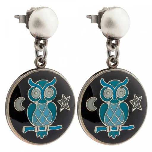 Серьги Clara Bijoux Совы A35536-16 BW