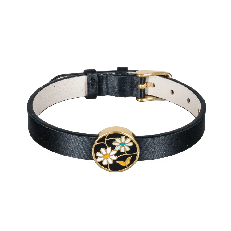 Браслет Fiora Luna на кожаном черном ремешке CB03790-3 G