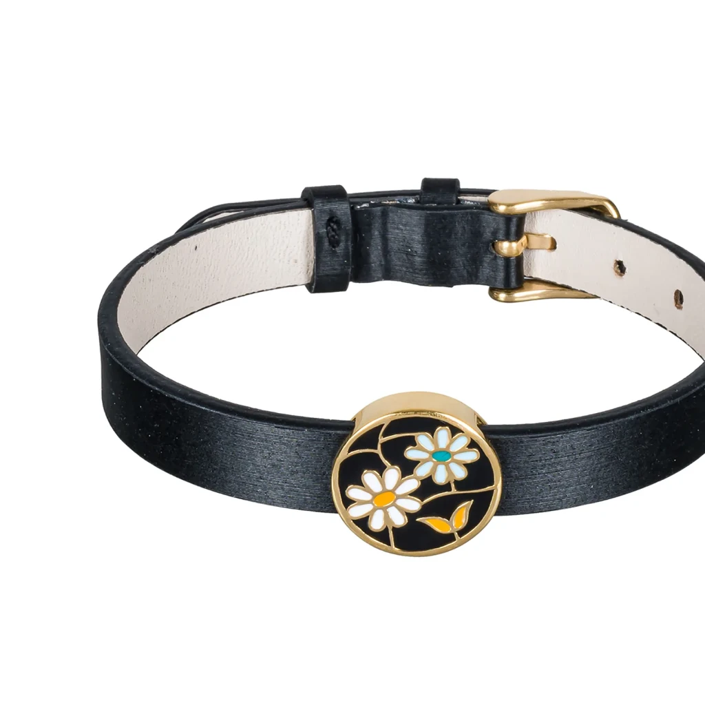 Браслет Fiora Luna на кожаном черном ремешке CB03790-3 G