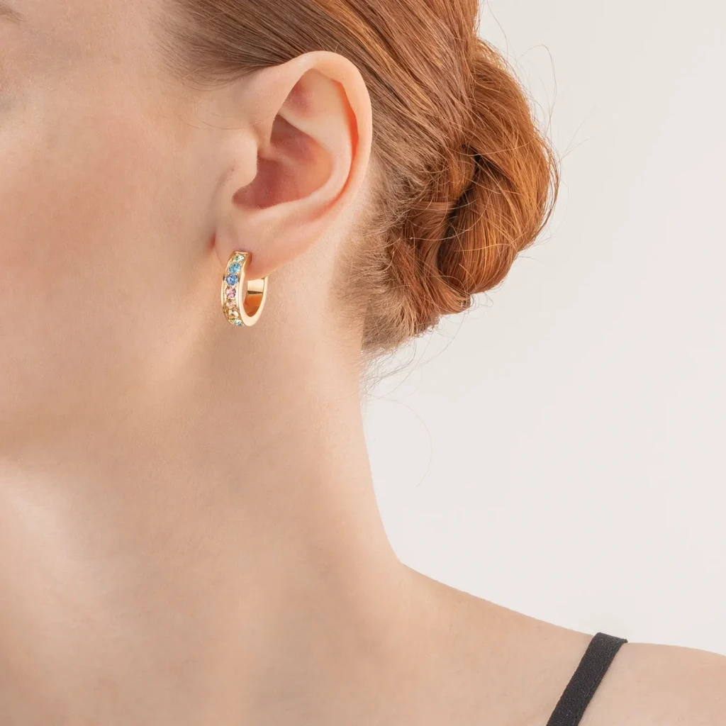 Пусеты Coeur de Lion  Multicolor Pastel Gold 0131/21-1590