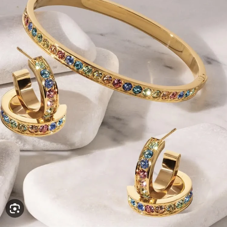 Пусеты Coeur de Lion  Multicolor Pastel Gold 0131/21-1590