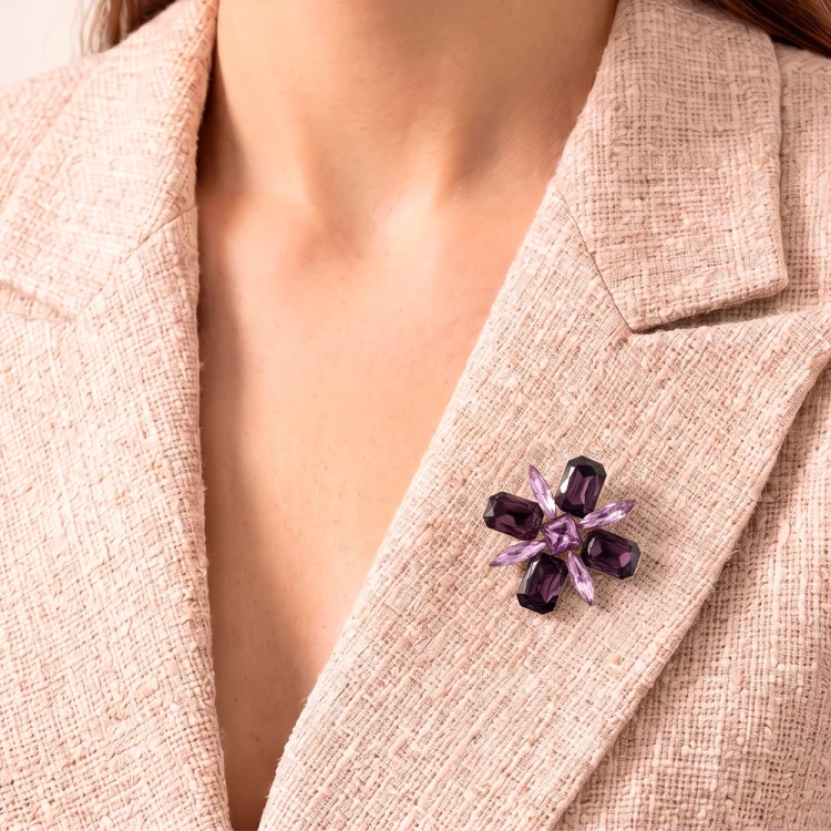 Брошь Muse crystal violet BR14703 V/S Fiore Luna