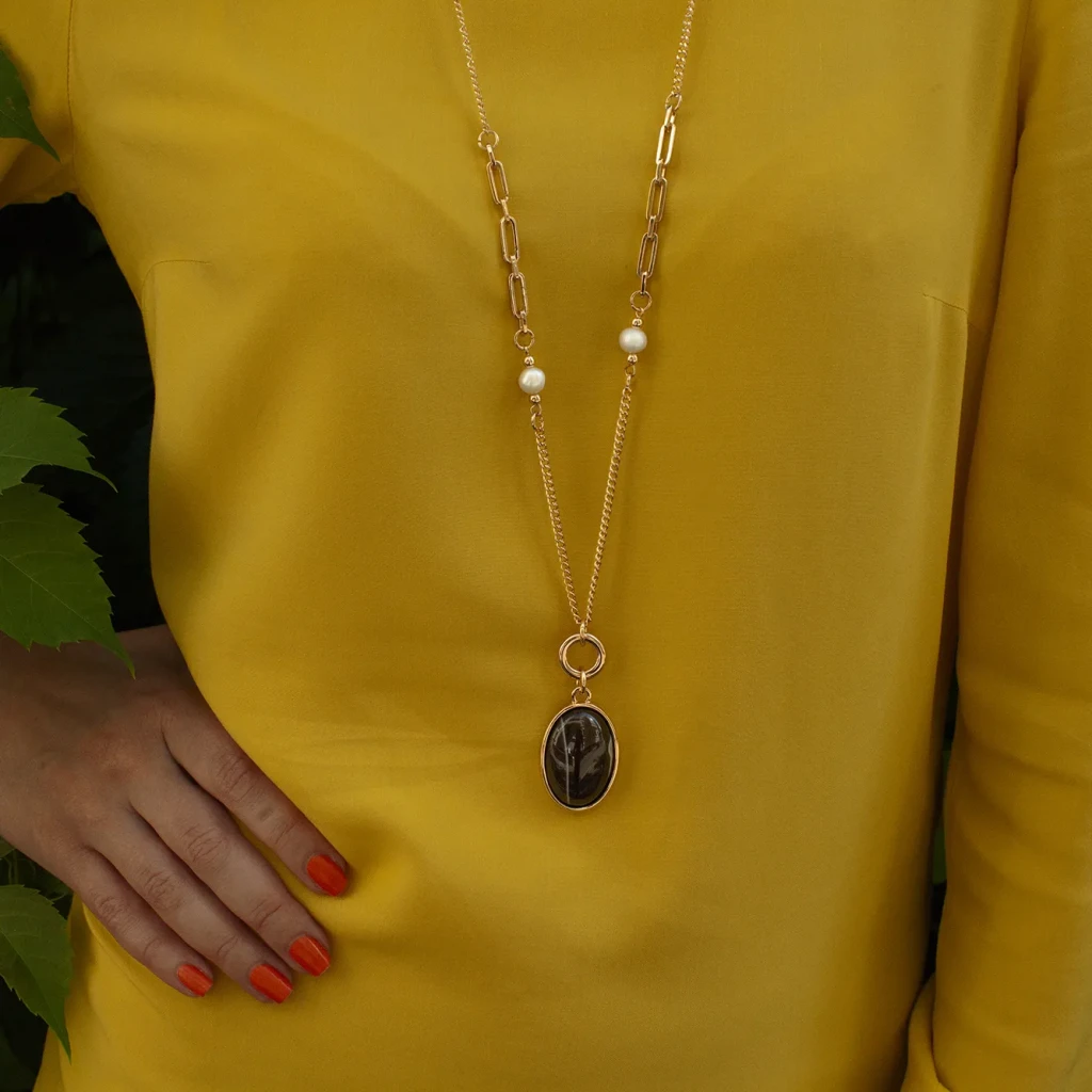 Колье Fiore Luna COFFE AGATE LN5153 BR/G