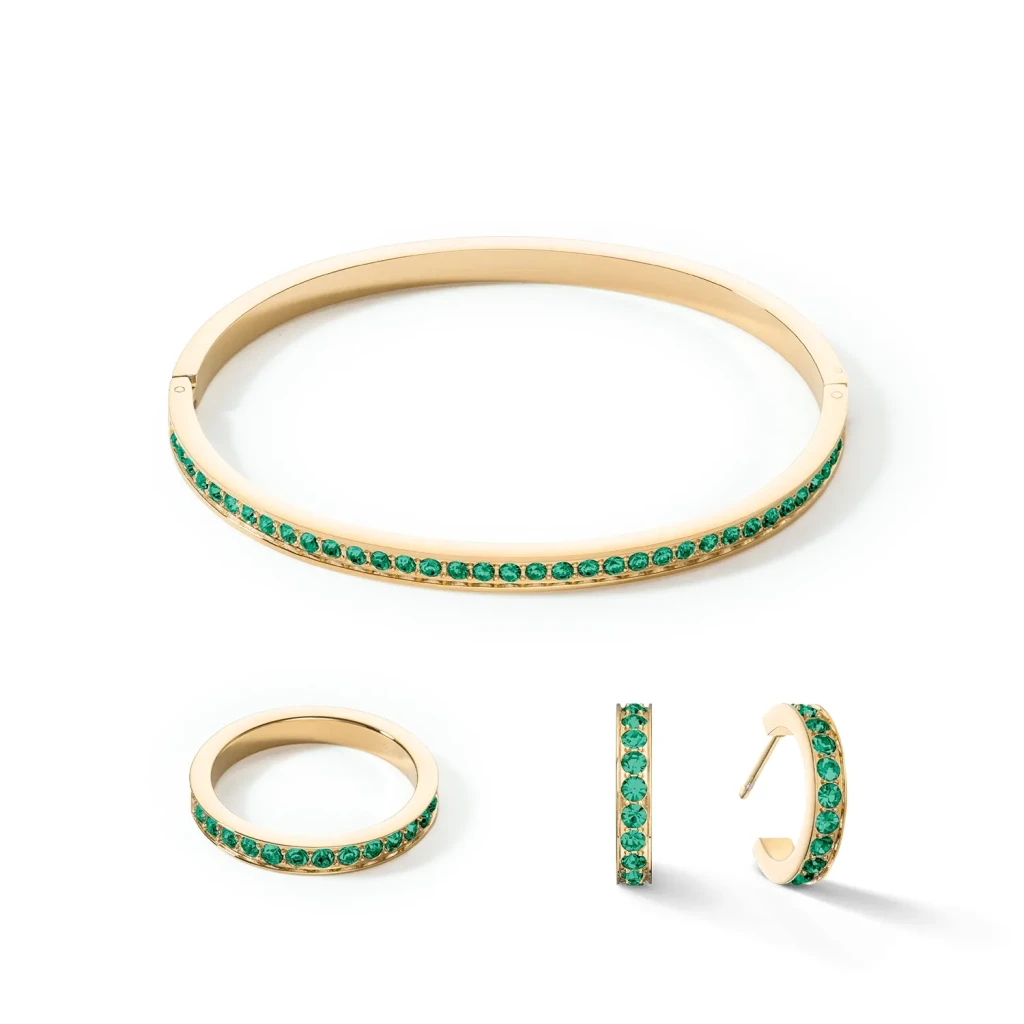 Браслет Coeur de Lion Dark Green-Gold 19 см 0127/37-0549