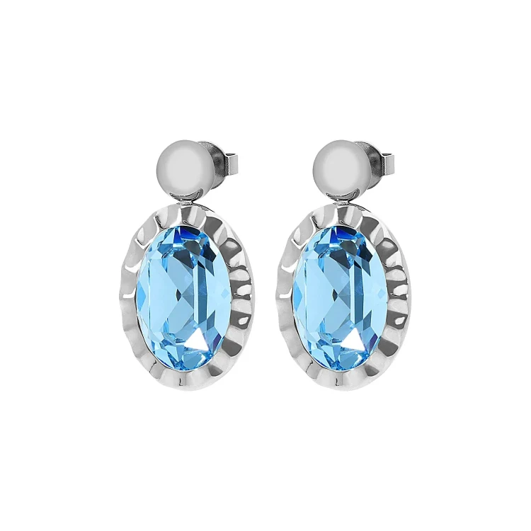Серьги Qudo TIVOLA UNICA big (S/P) Aquamarine 2,65cm 332027