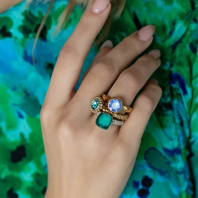 Кольцо Qudo FIRENZE 16.5 (G) Blue Zircon 107001/40-4601 16.5