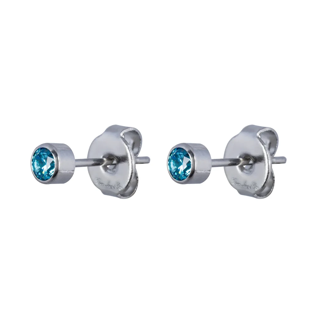 Пусеты Cubic zirconia Aquamarine Fiore Luna SWE0128 A S