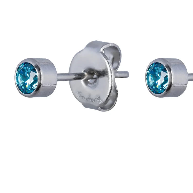 Пусеты Cubic zirconia Aquamarine Fiore Luna SWE0128 A S